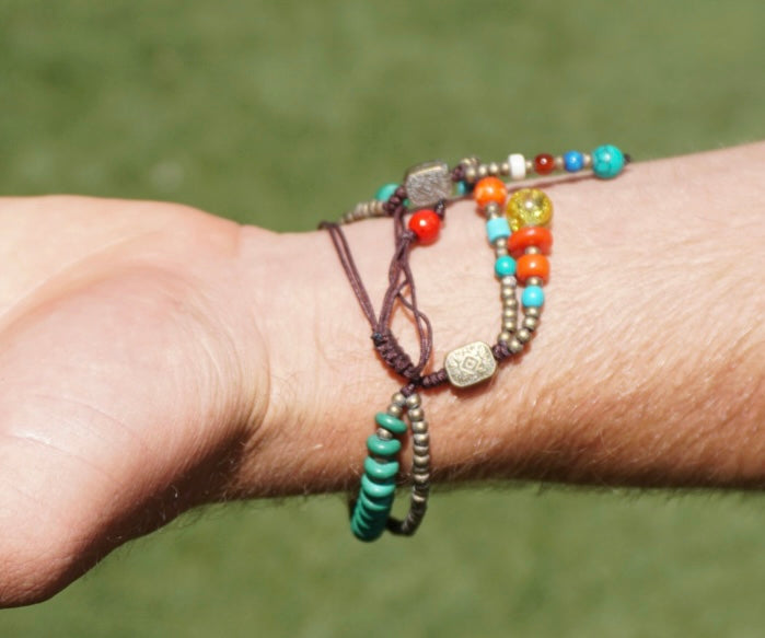 Hand Crafted Tibetan Bracelet - Emerald