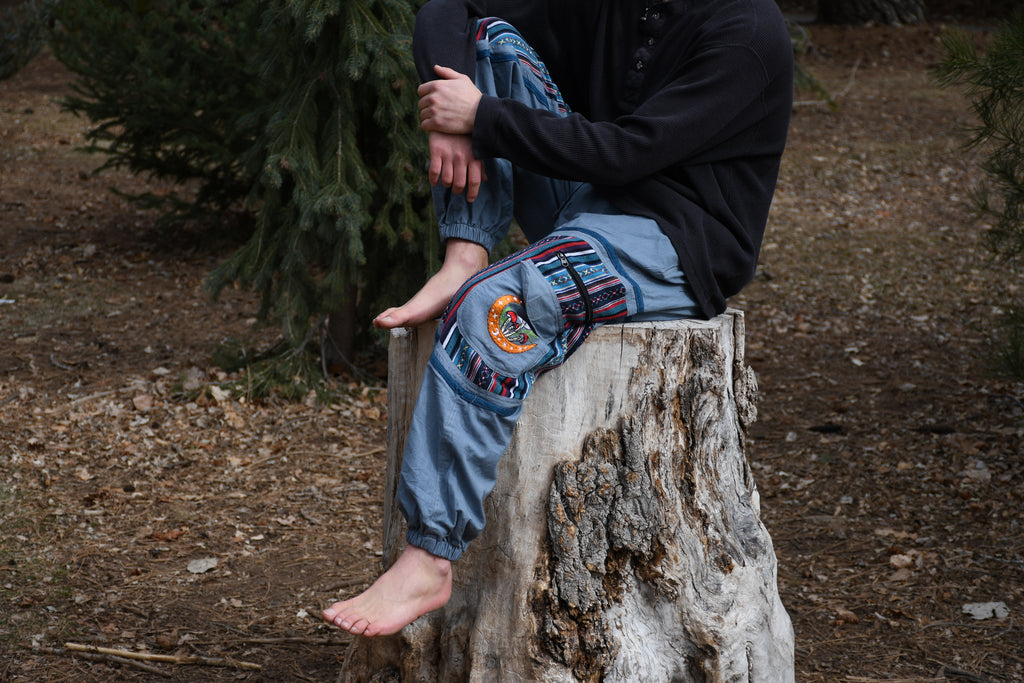 Fungi Festival & Harem Pants - Light Blue