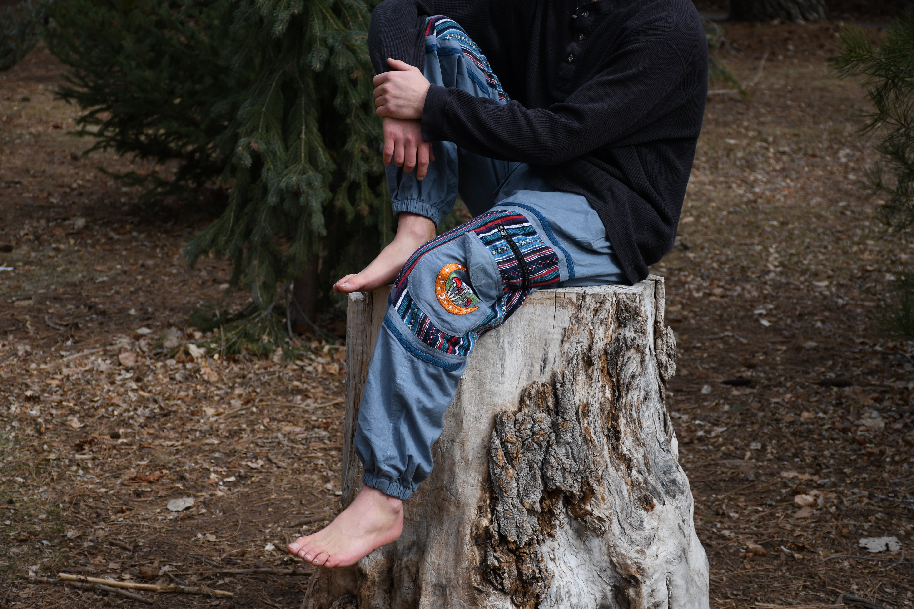 Fungi Festival & Harem Pants - Light Blue